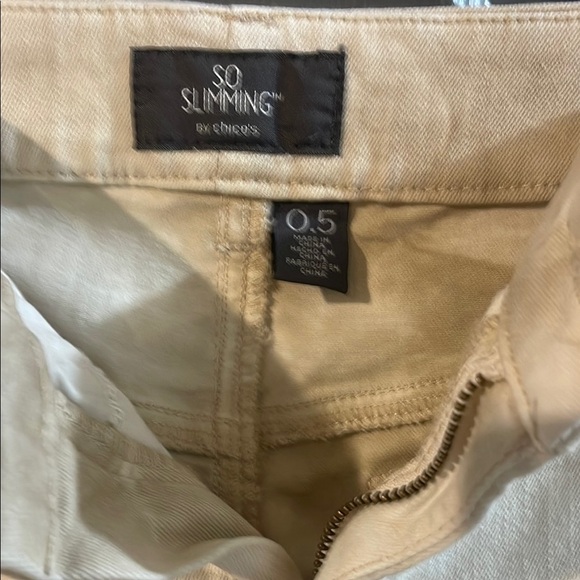 Chico's Elegant Cream and Gray Skinny Pants - Picture 3 of 9